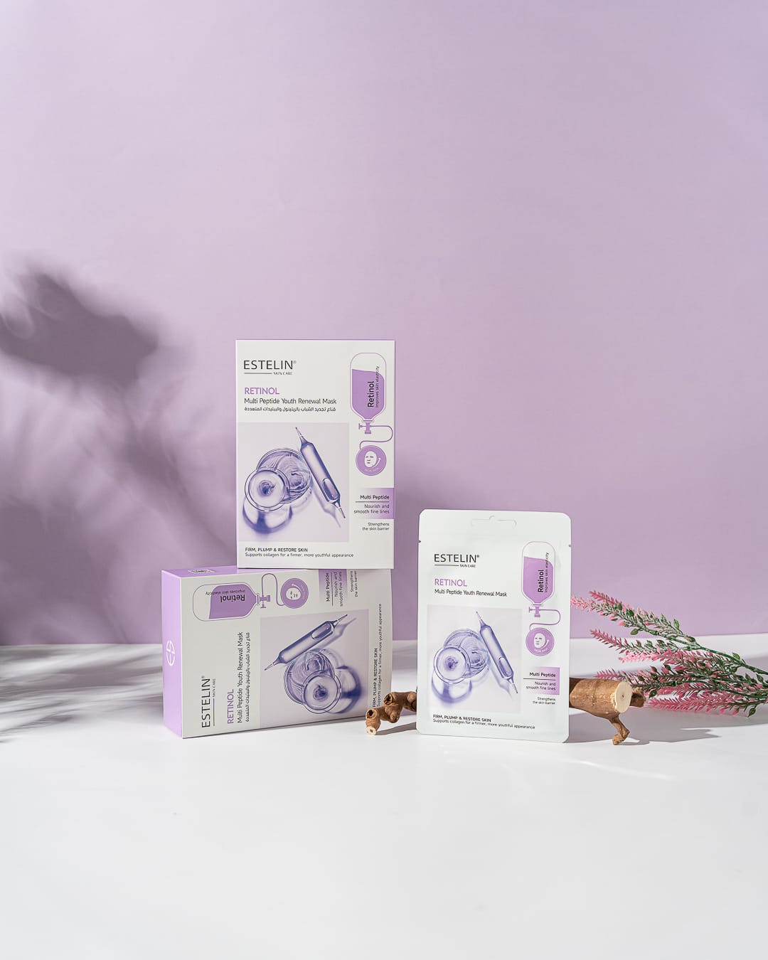 Estelin Retinol + Multi Peptide Youth Renewal Mask | Anti-Wrinkle, Firming & Restoring Sheet Mask