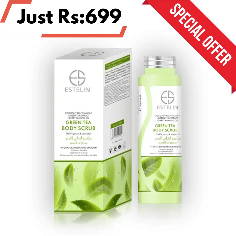 Estelin Bath Salt Soothing Body Scrub Exfoliating - Green Tea - 200g