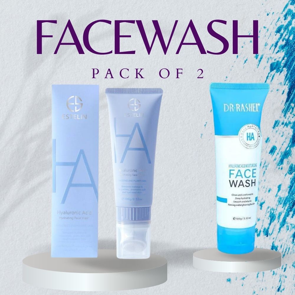 Estelin Hyaluronic Acid Face Wash & Dr.Rashel Hyaluronic Acid Face Wash bundle deal