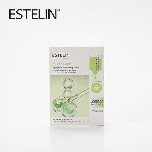 ESTELIN 5X Ceramide Asiaticum Repairing Mask – Skin Barrier Strengthening, Hydrating & Soothing Sheet Mask