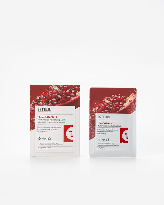Estelin Pomegranate + Multi Peptide Revitalizing Mask | Anti-Aging, Brightening & Firming Sheet Mask