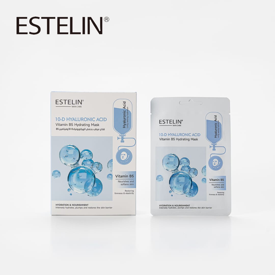 Estelin 10-D Hyaluronic Acid + Vitamin B5 Hydrating Mask | Deep Moisturizing, Firming & Skin Barrier Repair
