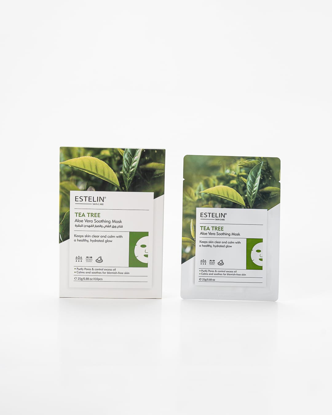 Estelin Tea Tree + Aloe Vera Soothing Mask | Anti-Acne, Calming & Hydrating Facial Sheet Mask