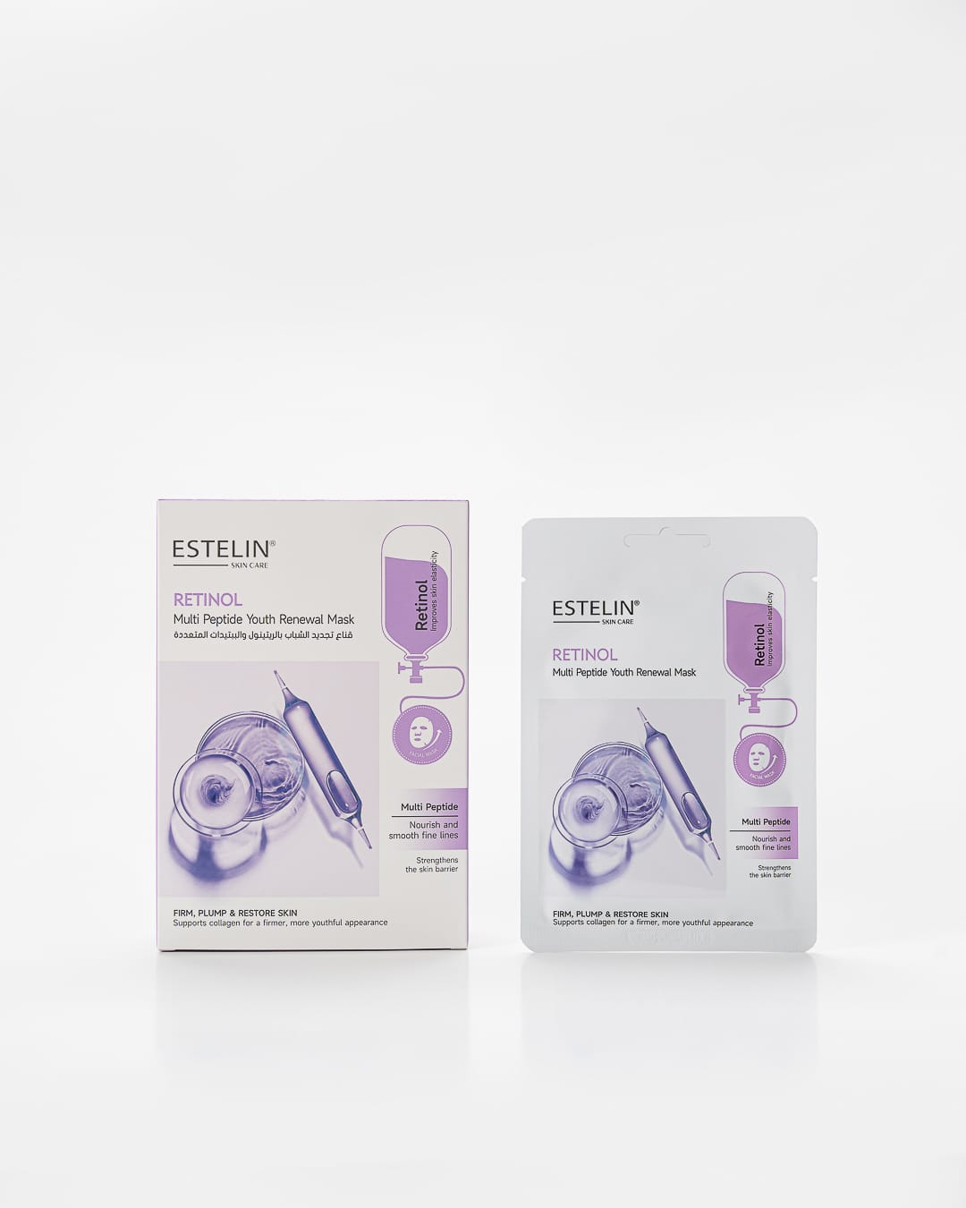 Estelin Retinol + Multi Peptide Youth Renewal Mask | Anti-Wrinkle, Firming & Restoring Sheet Mask