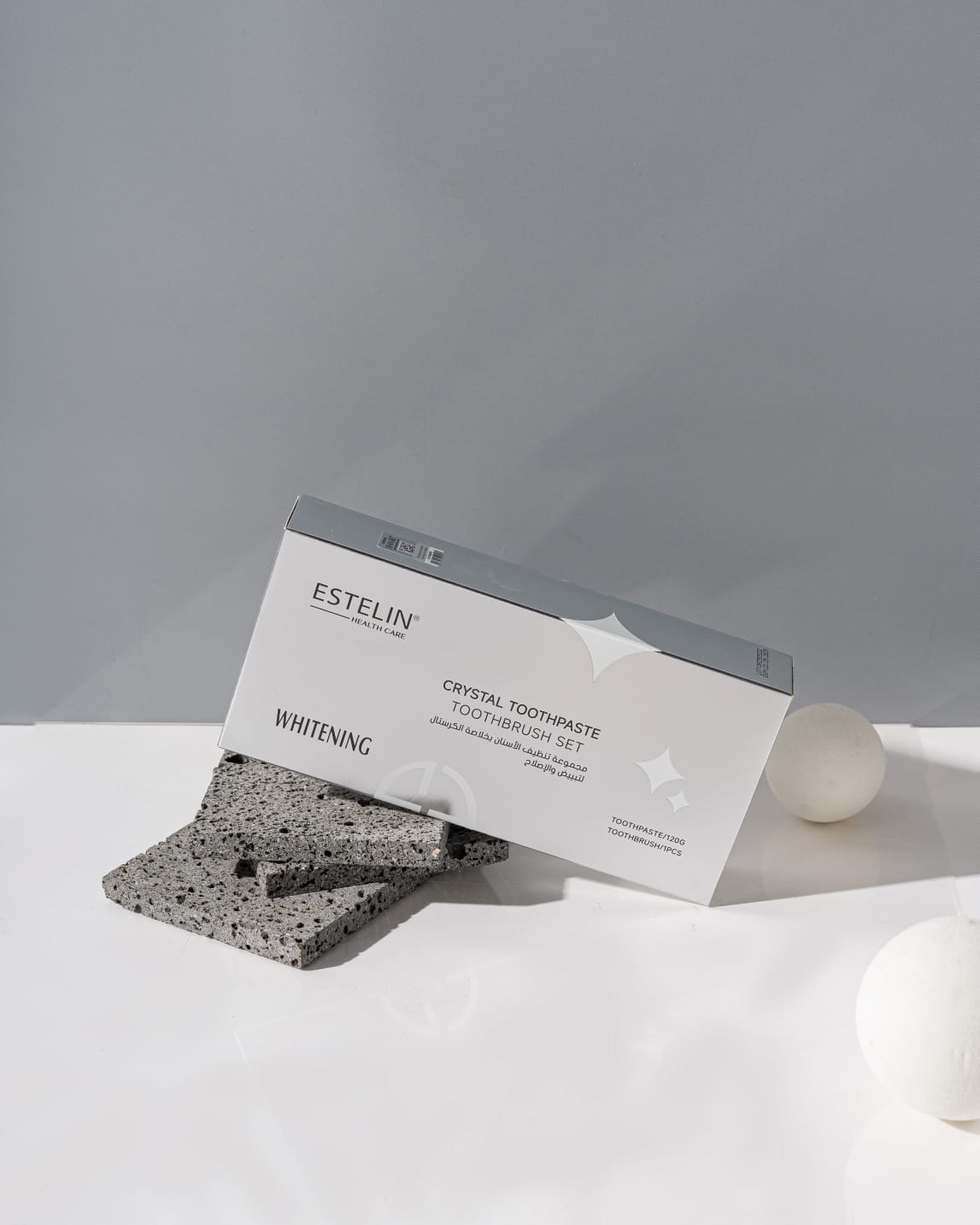 ESTELIN Whitening Crystal Toothpaste & Toothbrush Set – Advanced Enamel Care & Instant Brightening Formula