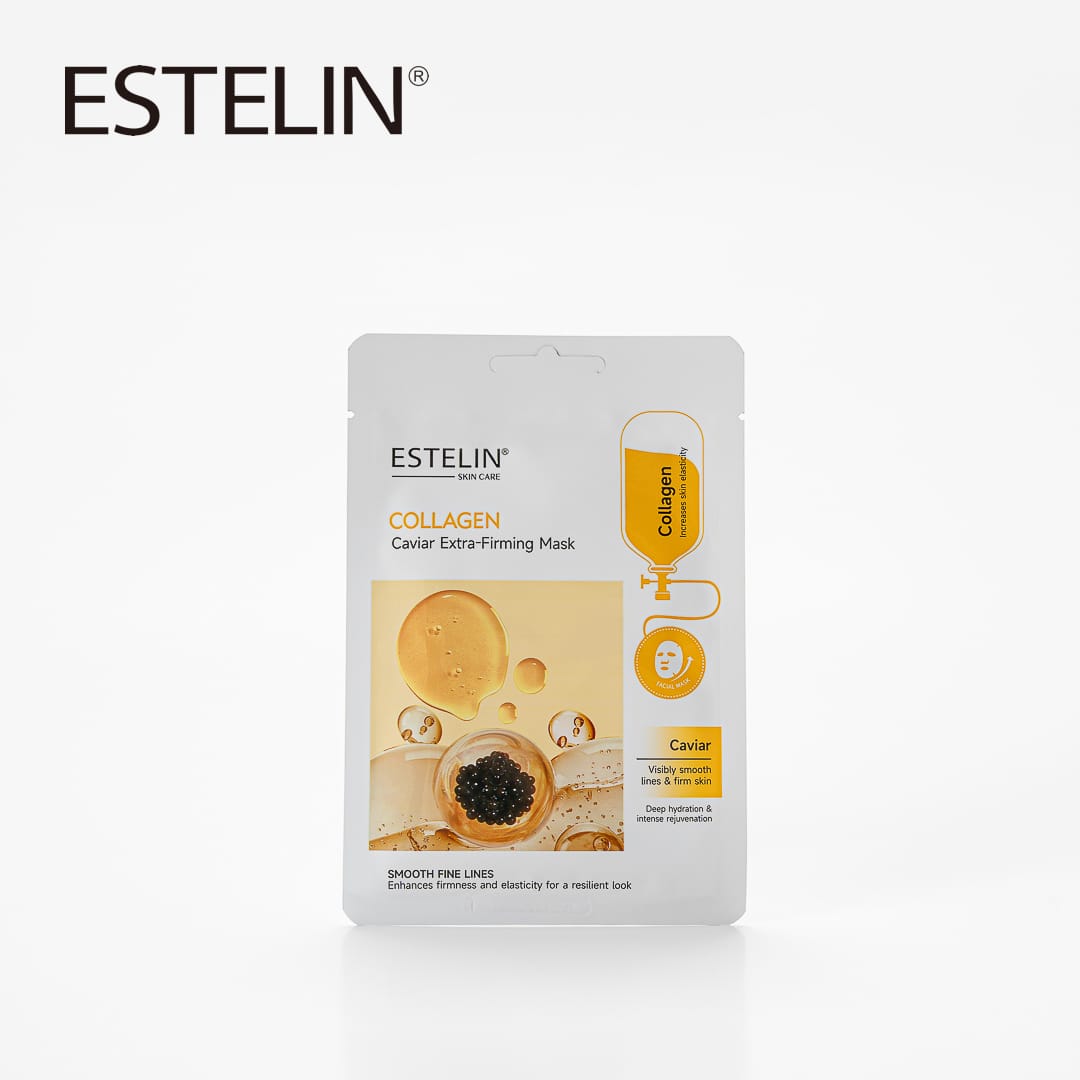 Estelin Collagen + Caviar Extra-Firming Mask | Anti-Aging, Lifting & Hydrating Sheet Mask