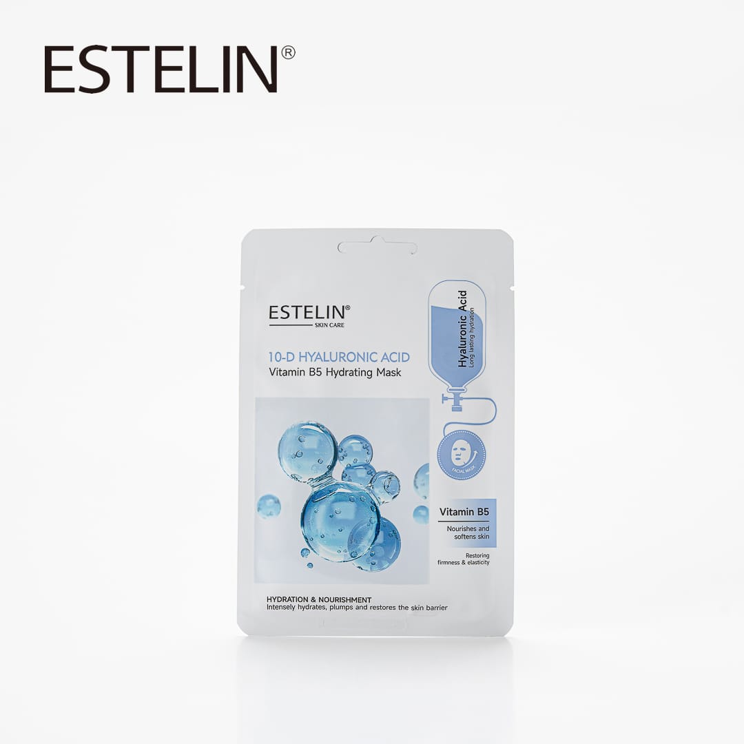 Estelin 10-D Hyaluronic Acid + Vitamin B5 Hydrating Mask | Deep Moisturizing, Firming & Skin Barrier Repair