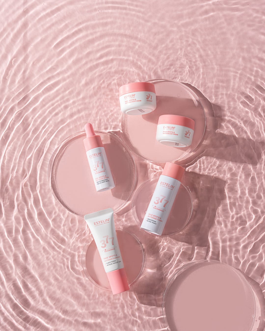 ESTELIN Niacinamide Fade Spots & Whitening Skin Care Travel Set – 5-in-1 Brightening & Hydration Essentials Kit