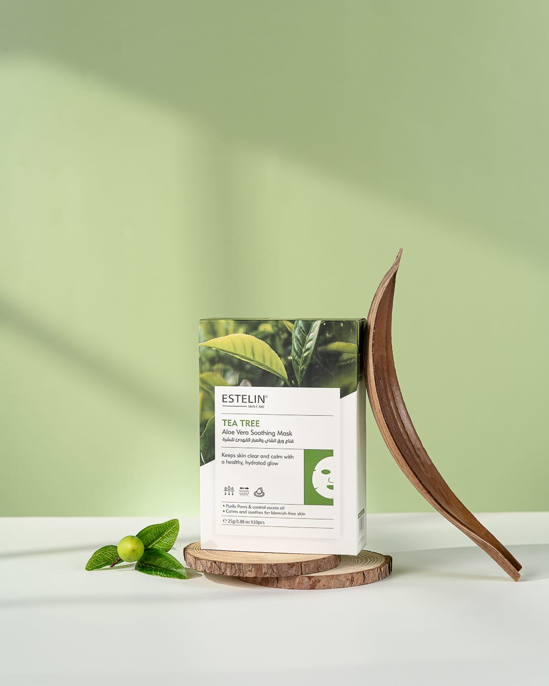 Estelin Tea Tree + Aloe Vera Soothing Mask | Anti-Acne, Calming & Hydrating Facial Sheet Mask