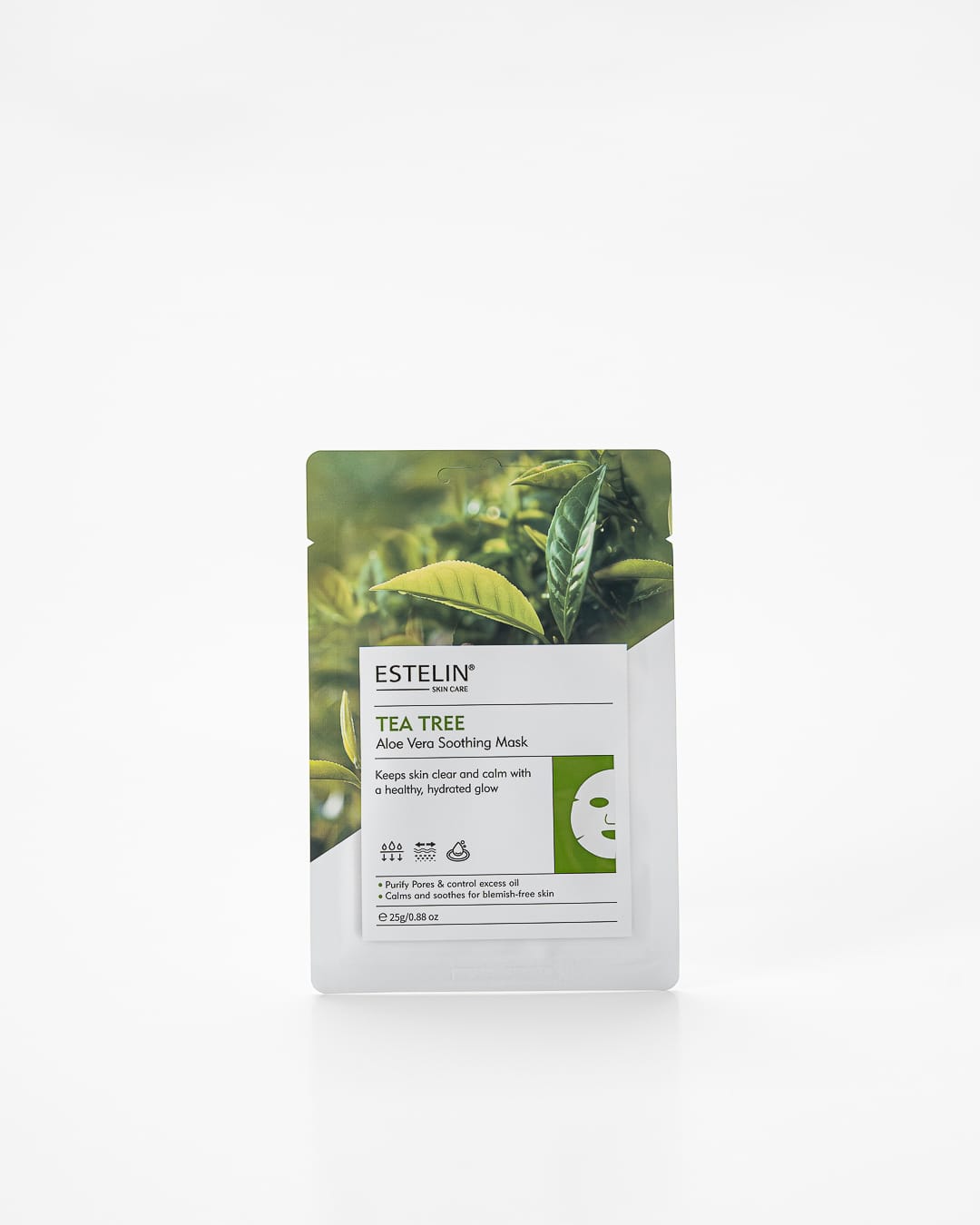 Estelin Tea Tree + Aloe Vera Soothing Mask | Anti-Acne, Calming & Hydrating Facial Sheet Mask