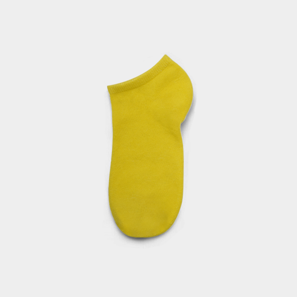Unisex Plain Blazing Yellow Sneaker Socks – FTS04