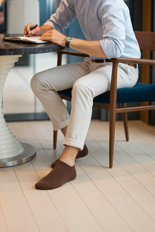 Unisex Plain Brown Sneaker Socks – FTS04