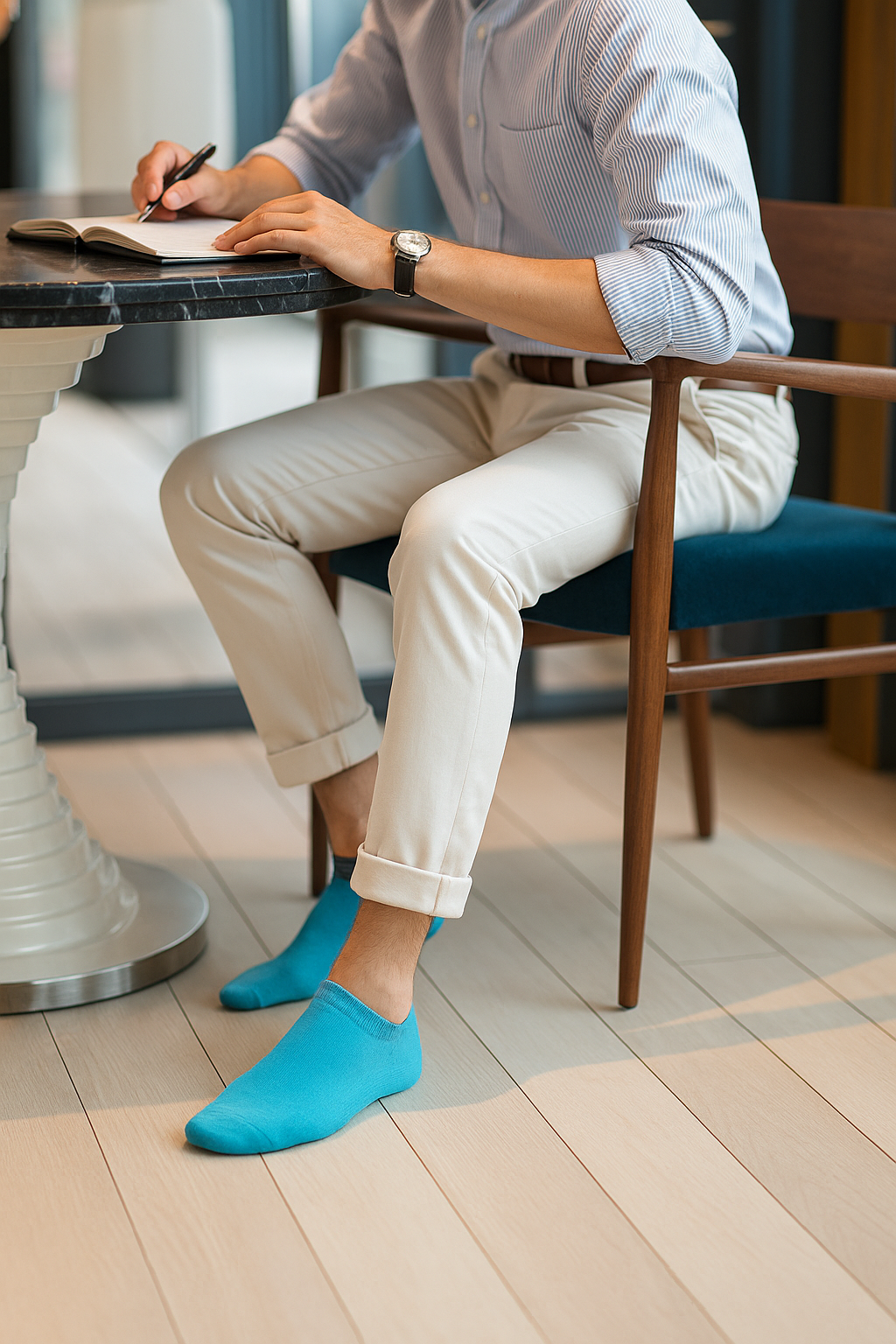 Unisex Plain Transformative Teal Sneaker Socks – FTS04