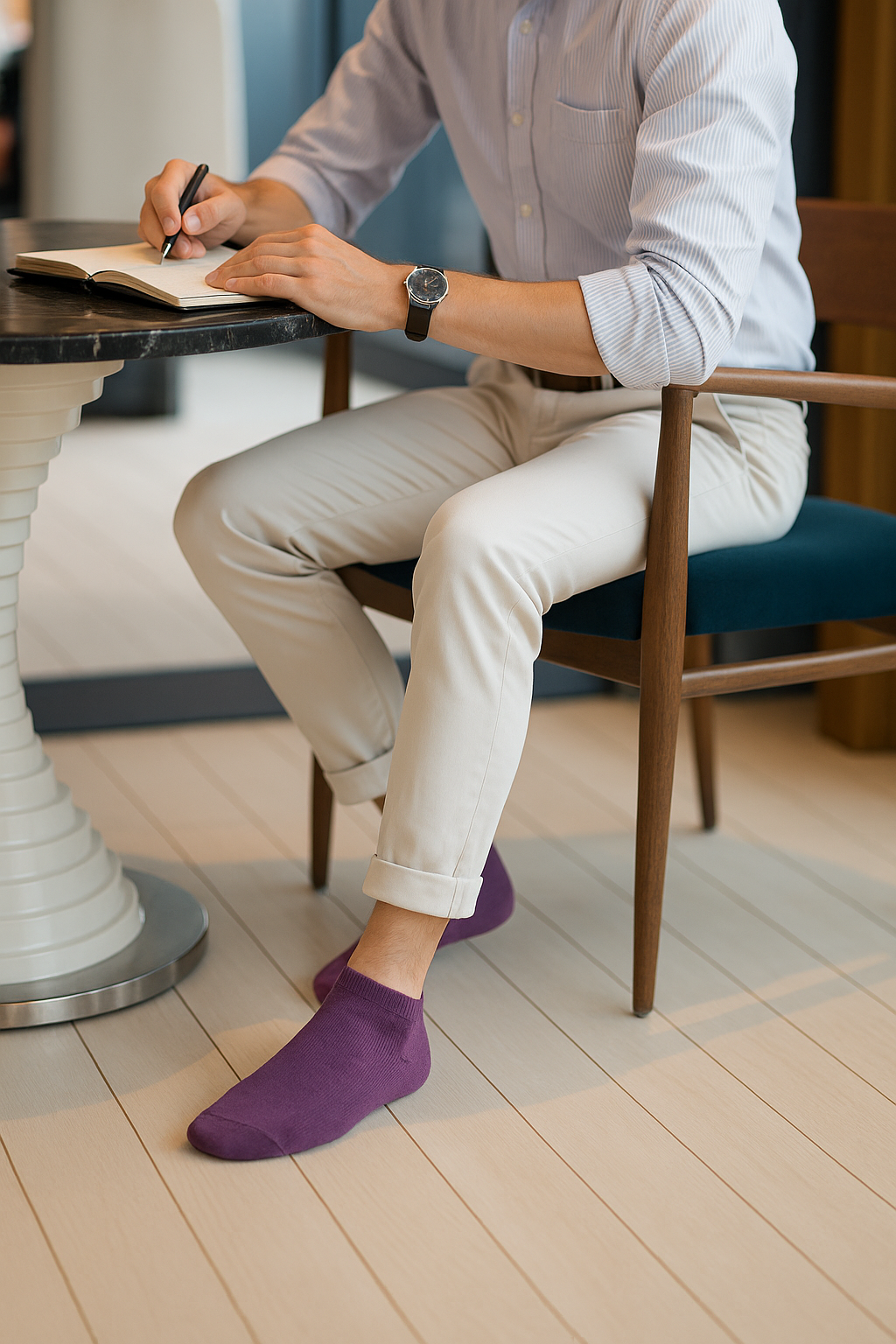 Unisex Plain Vivid Viola Sneaker Socks – FTS04