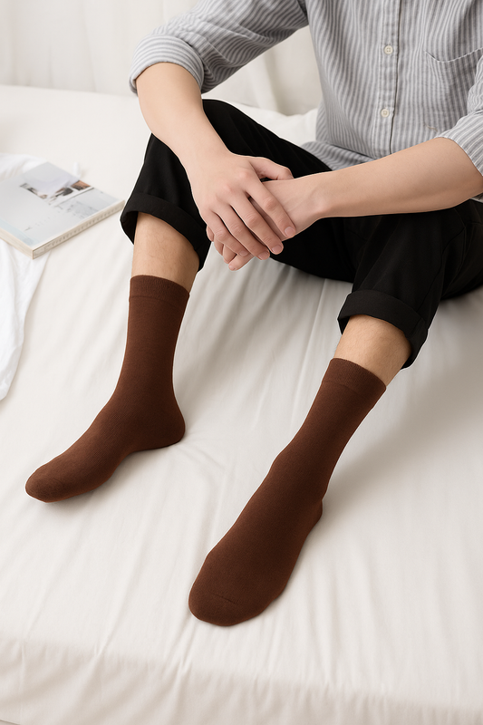 Men’s Brown Casual Cotton Socks – FTS05