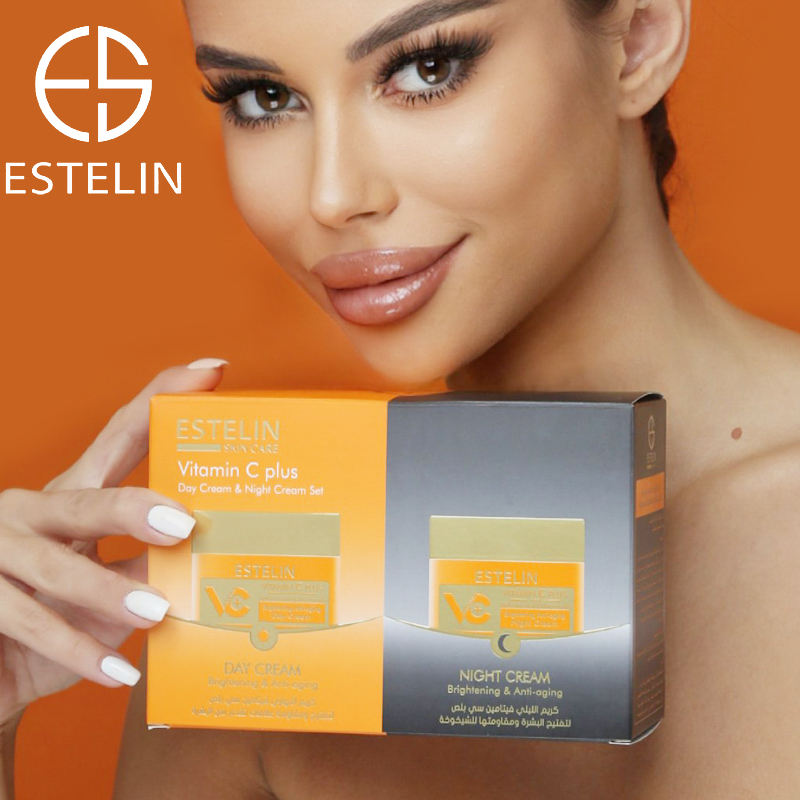 Estelin Vitamin C Plus brightening & anti aging skin care set pack of 2