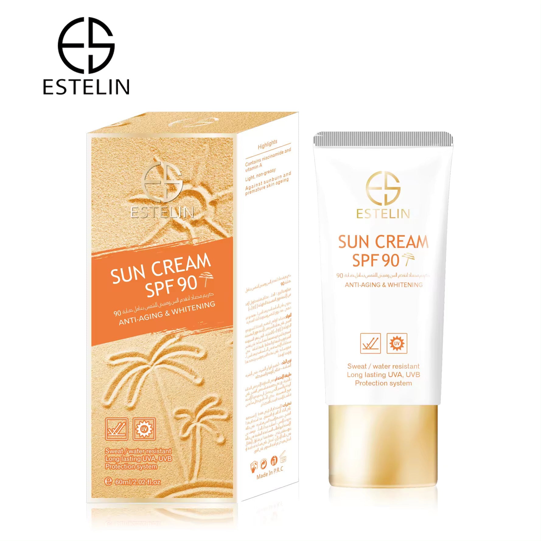 ESTELIN Anti-aging and Whitening Sun Cream SPF90 Face Cream Sunscreen