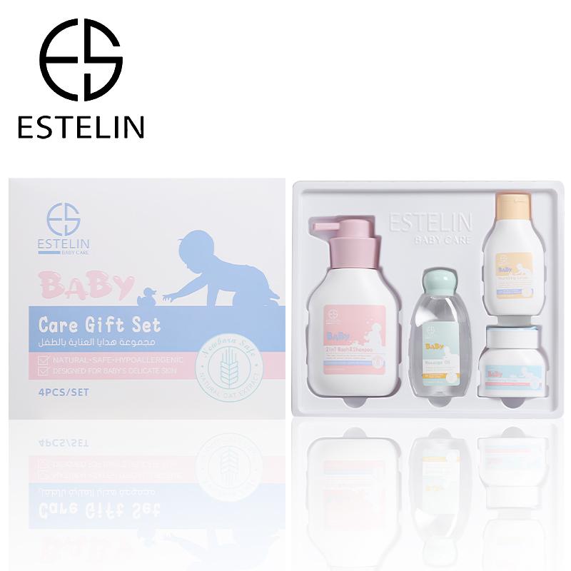 Estelin Baby care Gift Set For Baby Delicate Skin Pack of 4