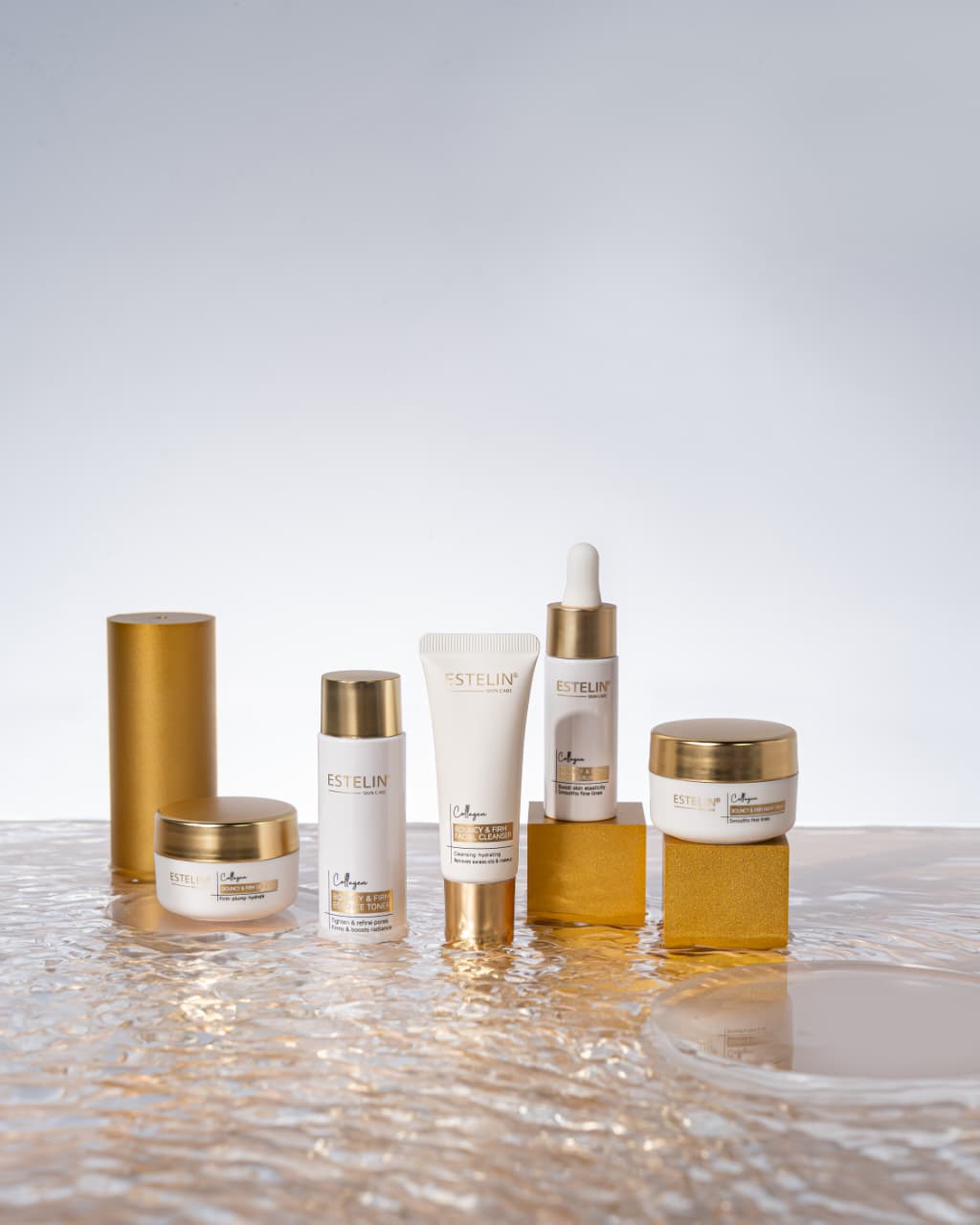 Estelin Bouncy & Firm Collagen Skin Care Travel Set – 5 Pcs | Anti-Aging, Firming & Hydrating Skincare Kit