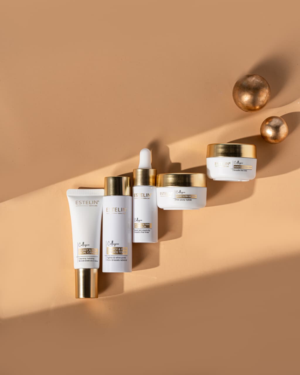 Estelin Bouncy & Firm Collagen Skin Care Travel Set – 5 Pcs | Anti-Aging, Firming & Hydrating Skincare Kit