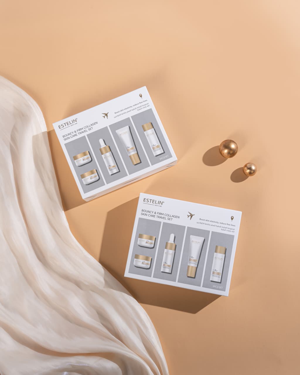 Estelin Bouncy & Firm Collagen Skin Care Travel Set – 5 Pcs | Anti-Aging, Firming & Hydrating Skincare Kit