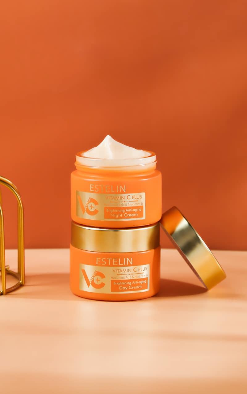 Estelin Vitamin C Plus brightening & anti aging skin care set pack of 2